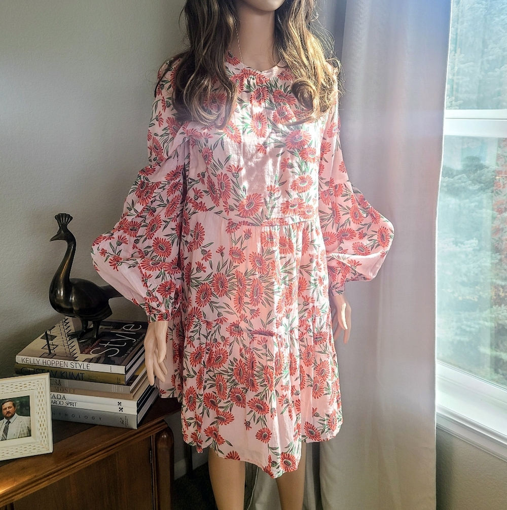Banjanan Pink Floral Long Sleeve Dress
